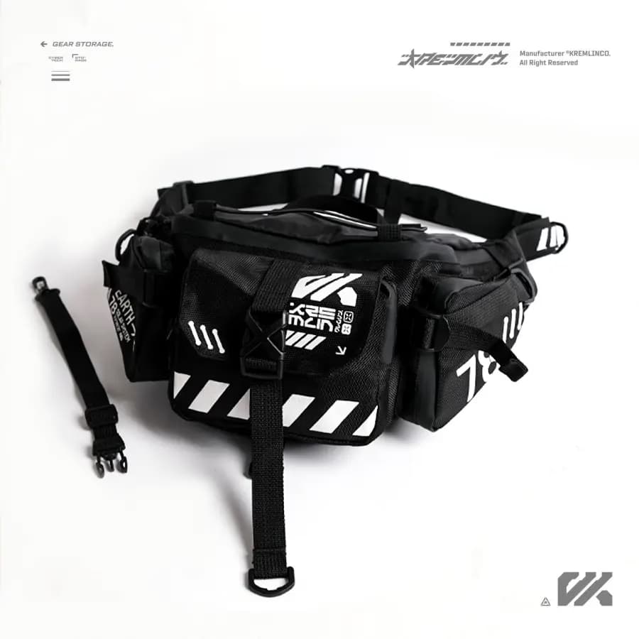 KREMLIN Waistbag Double Strap Tas Pinggang Selempang - CYRAX BLACK