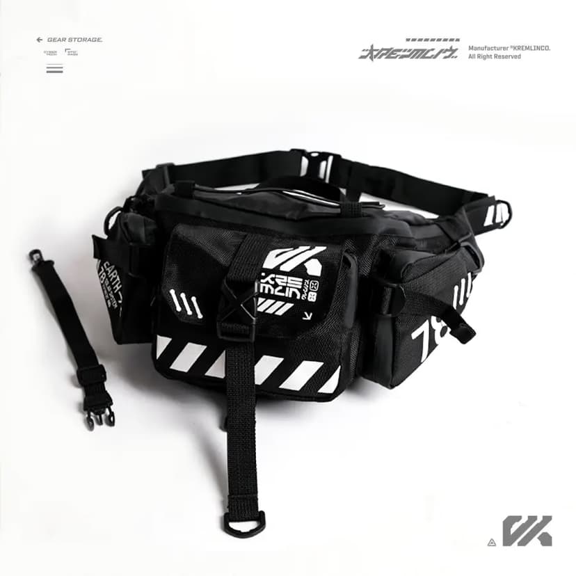KREMLIN Waistbag Double Strap Tas Pinggang Selempang - CYRAX BLACK