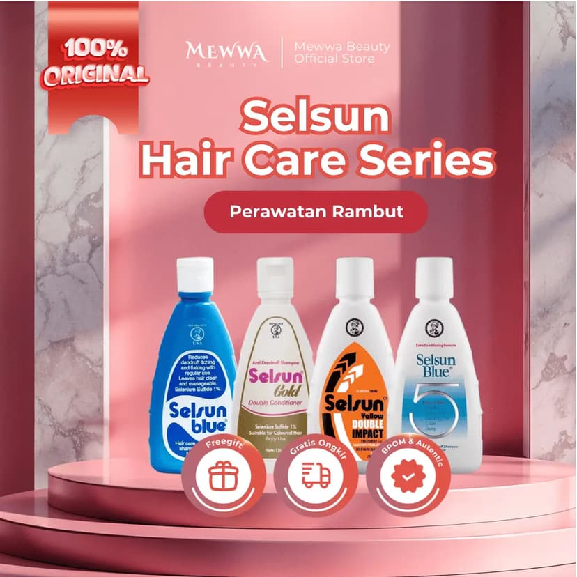 Mewwa Beauty - Selsun Shampoo Series Perawatan Rambut Mengurangi Ketombe - Original BPOM