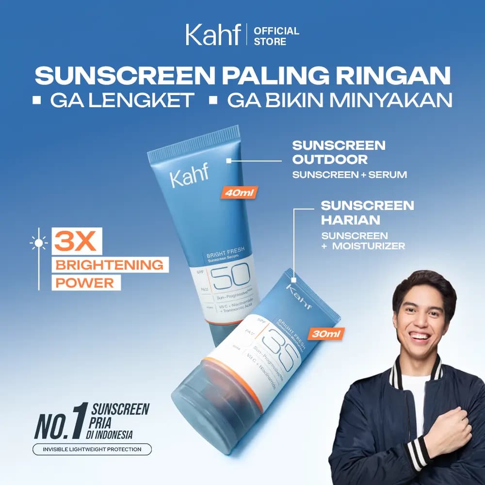 Kahf Bright Fresh Sunscreen Serum Sunscreen Moisturizer SPF 50 PA++++ & SPF 35 PA++++
